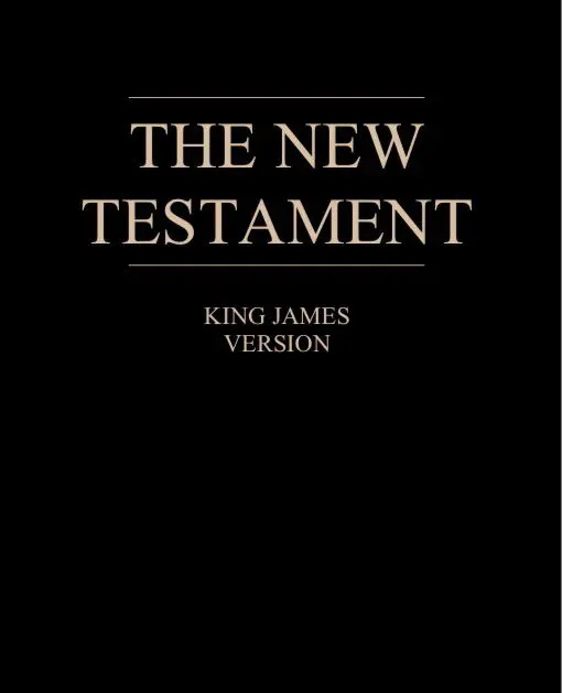 A black book cover with the words " new testament " in gold lettering.