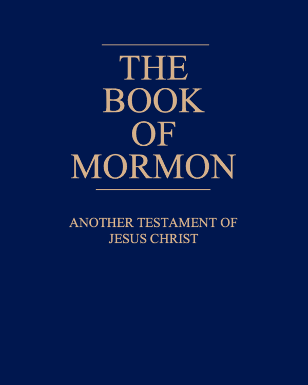 A book of mormon cover with the title