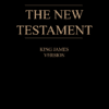 A black book cover with the words " new testament " in gold lettering.